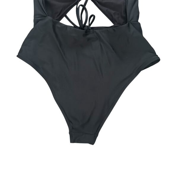 Aerie One Piece Black Strappy Cutout Swimsuit Sz Large - Picture 6 of 8